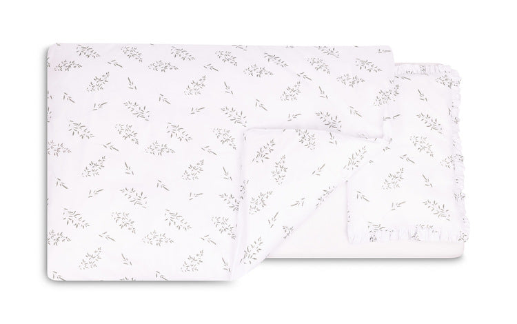 Set de lenjerie de pat 2 piese crenguțe verzi 100x135 cm Sensillo 