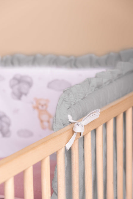 Protecție de pat ursuleț de pluș gri Sensillo 