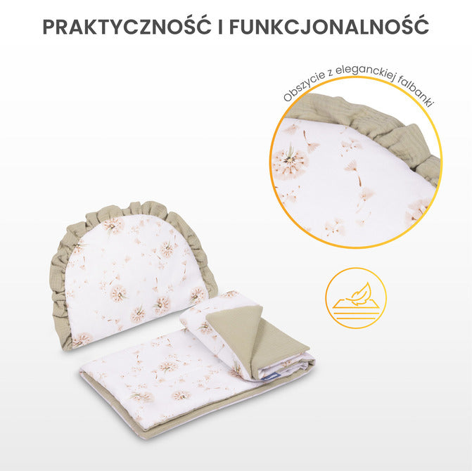 Муслинов Комплект За Детска Количка Бежови Глухарчета Sensillo