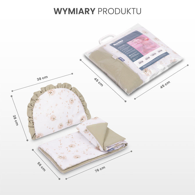 Муслинов Комплект За Детска Количка Бежови Глухарчета Sensillo