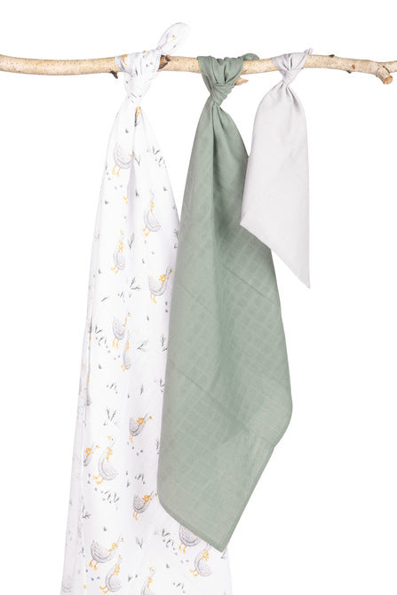 Set de scutece din muselină Goose Eg-0100 Sensillo, trei mărimi
