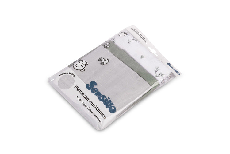 Set de scutece din muselină Goose Eg-0100 Sensillo, trei mărimi
