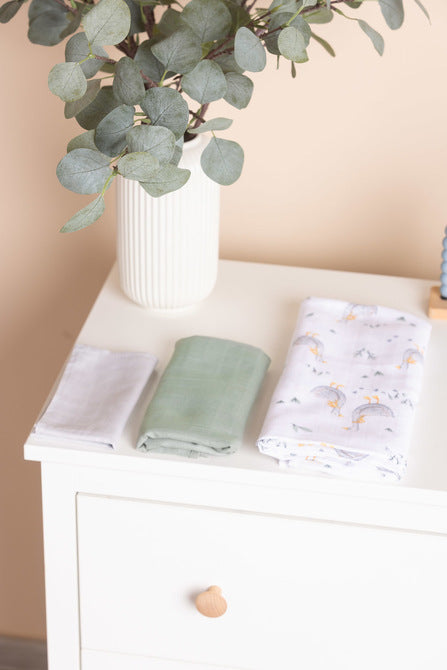 Set de scutece din muselină Goose Eg-0100 Sensillo, trei mărimi