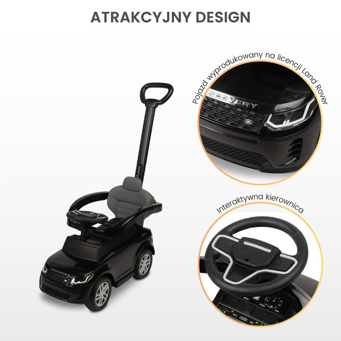 Количка за яздене с родителски контрол Land Rover Черен Caretero Toyz