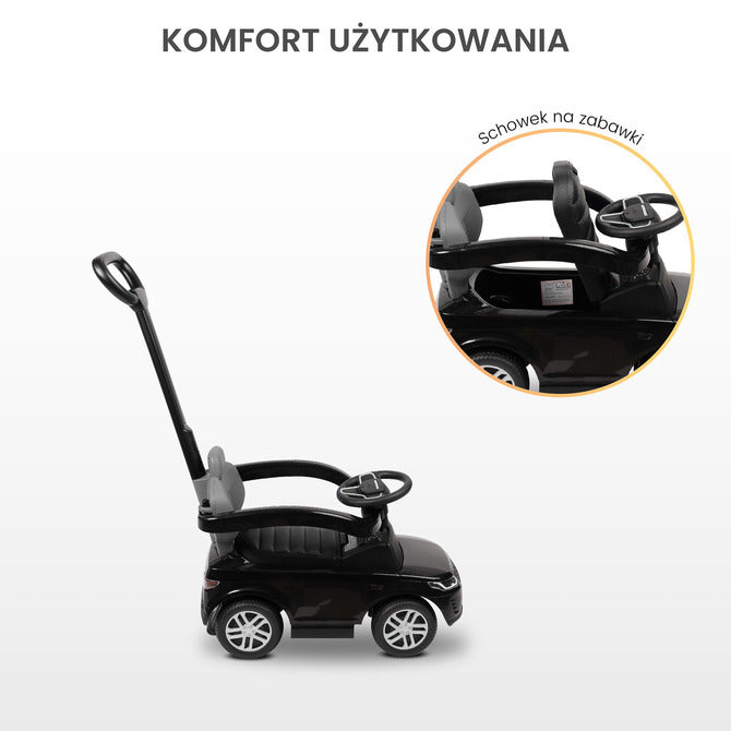 Количка за яздене с родителски контрол Land Rover Черен Caretero Toyz