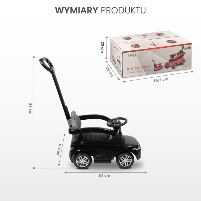 Количка за яздене с родителски контрол Land Rover Черен Caretero Toyz