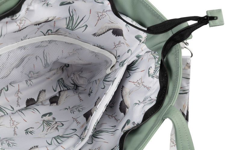 Чанта От Изкуствена Кожа Маслинени Жерави Sensillo