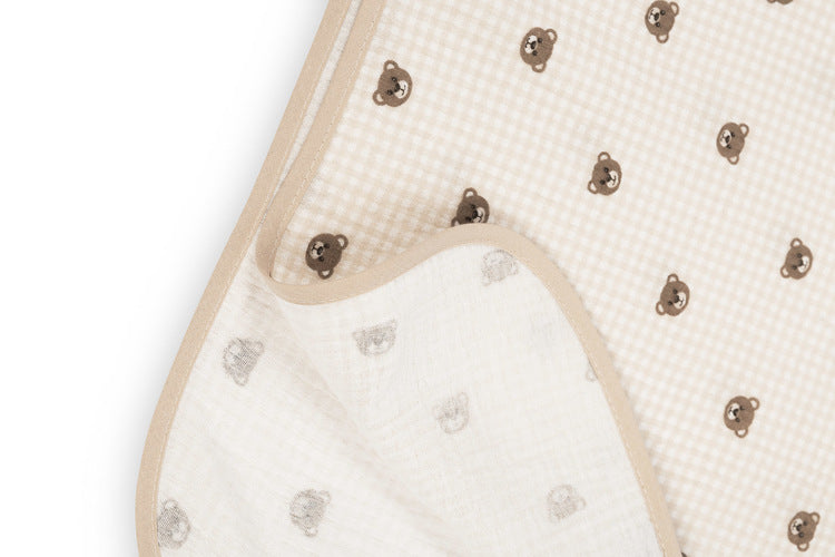 Poncho din muselină cu imprimeu bej Sensillo