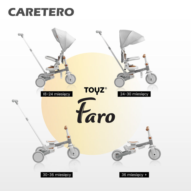 Tricicletă și bicicletă echilibrată 2 în 1 Faro Pink Caretero Toyz 