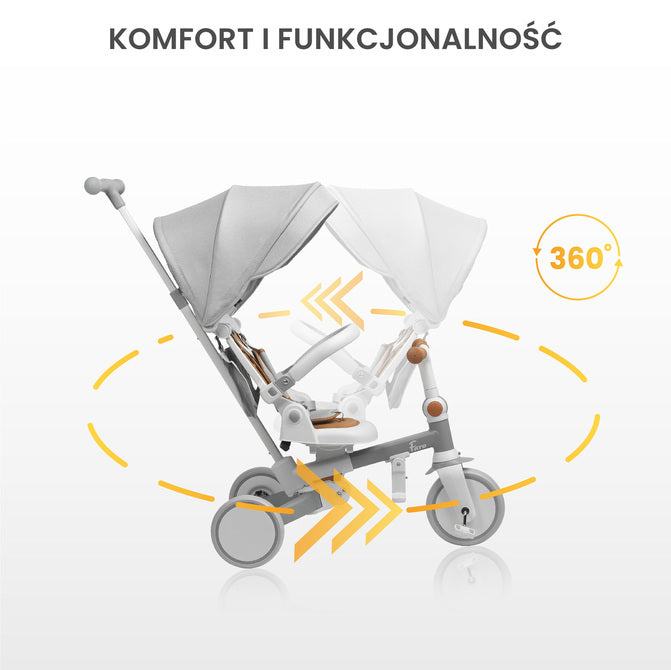 Tricicletă și bicicletă echilibrată 2 în 1 Faro Pink Caretero Toyz 