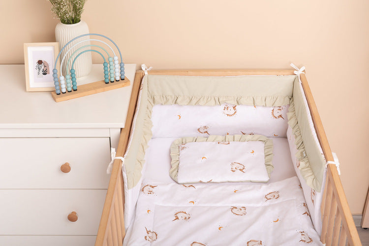 Спален комплект двулицев за бебешко креватче Unicorn Beige 75X95 25X35 Sensillo