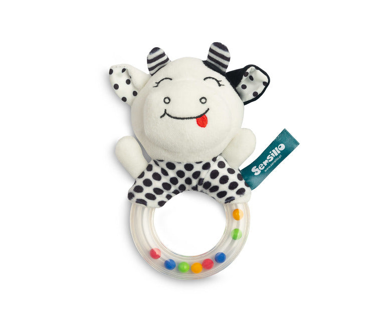 Дрънкалка Черно-Бяла Крава Sensillo