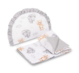 Muslin Stroller Set Gray Teddy Bear Sensillo 