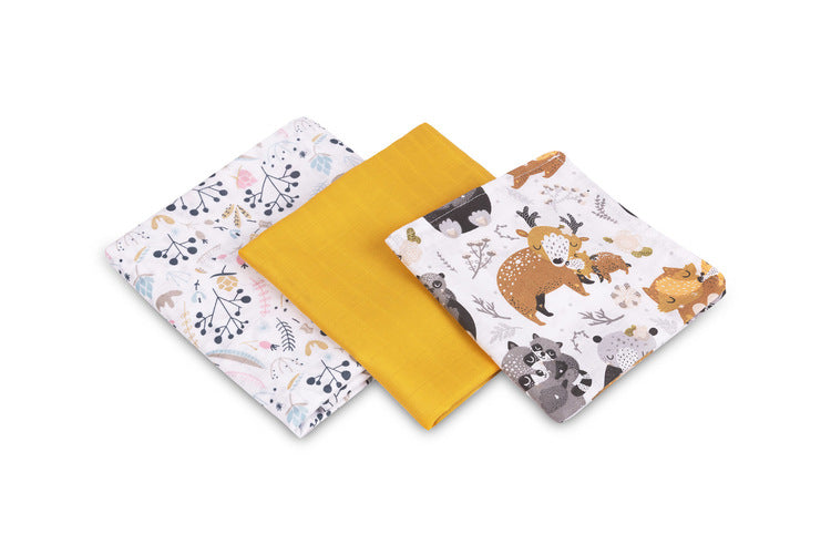 Muslin Diapers Set of Three Sizes Forest Animals Eg-0100 Sensillo
